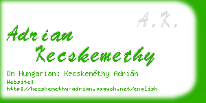adrian kecskemethy business card